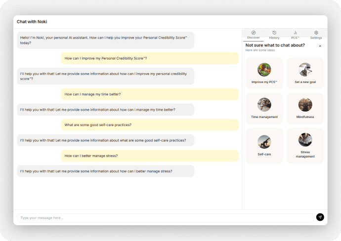 Chat with the AI Mentor and Earn Badges